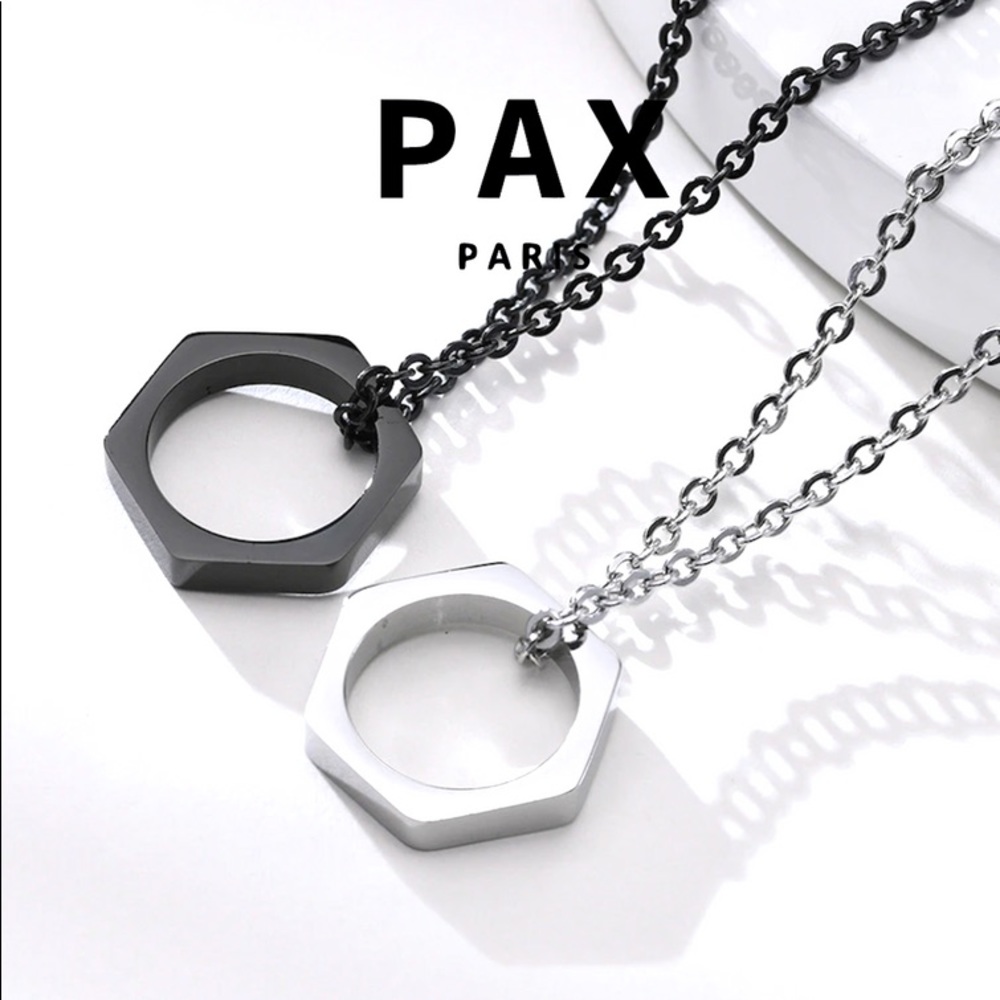 New Hexagon Pendant Necklaces for Men in Silver